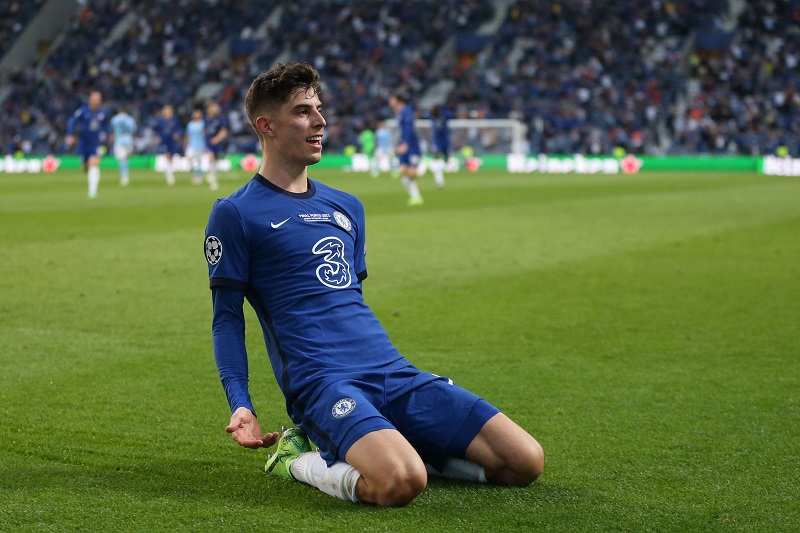 Khoảnh khắc Kai Havertz ghi bàn quyết định đưa Chelsea lên ngôi vương châu Âu năm 2021.